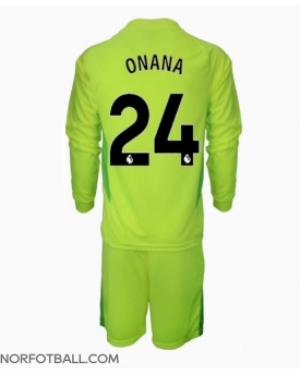 Billige Fotballdrakt Manchester United Andre Onana #24 Keeper Replika Bortedraktsett Barn 2024-25 Langermet (med bukser)